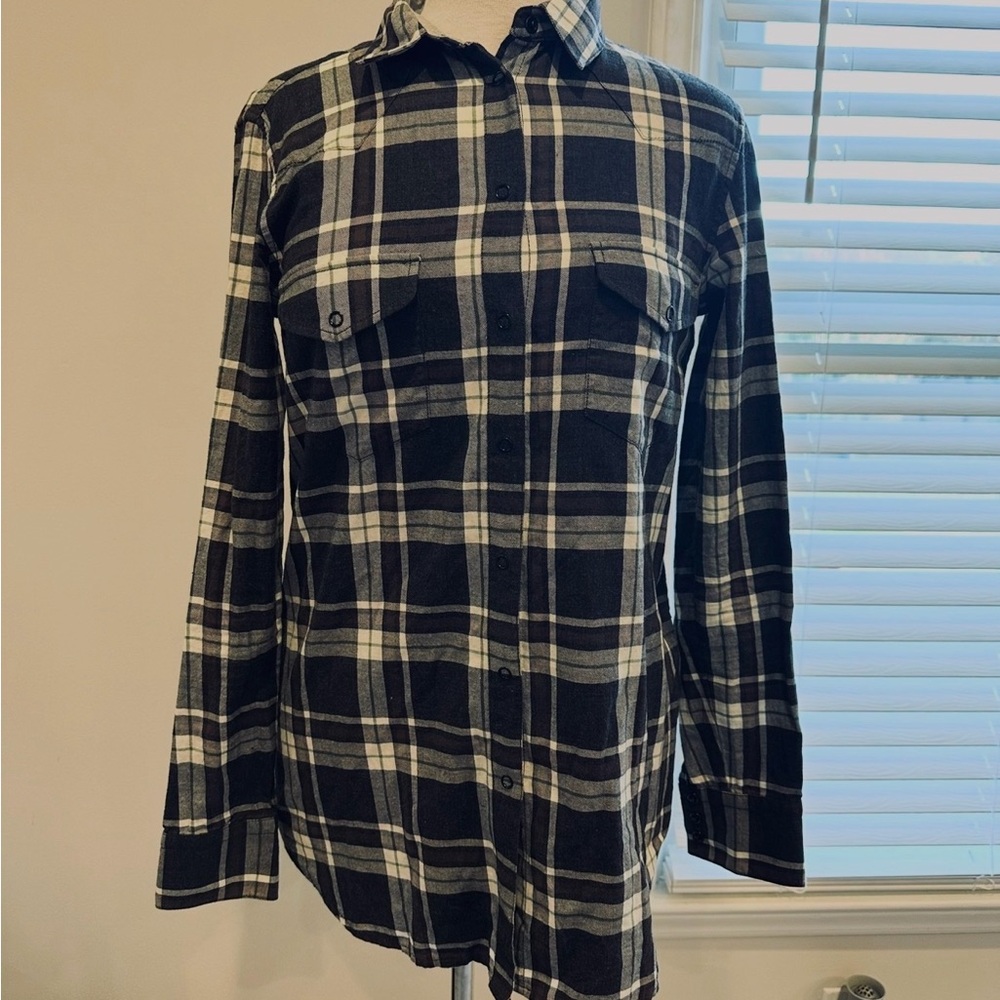 Rag & Bone Gray and White Checkered Shirt